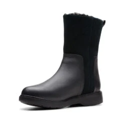 Clarks Un Elda Mid Waterproof Boot (Women's) -Comfortable Footwear Store Blk 4 a59f94c5 2643 40a1 b715 f903cdd70770