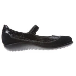 Naot Kirei Black Madras Leather/Suede/Patent (Women's) -Comfortable Footwear Store MAR00641c