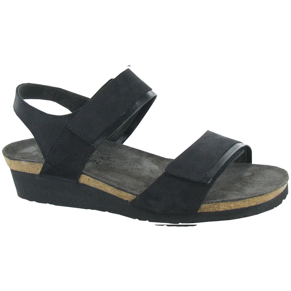 Naot Aisha Black Velvet Nubuck/Black Madras Leather (Women's) 3 Naot Aisha Black Velvet Nubuck/Black Madras Leather (Women's)