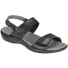SAS Nudu Sandal Black Midnight Leather (Women's) -Comfortable Footwear Store black midnight 1