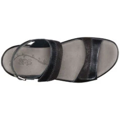 SAS Nudu Sandal Black Midnight Leather (Women's) -Comfortable Footwear Store black midnight 6