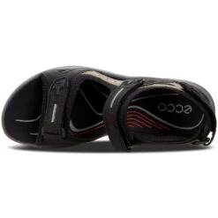 Ecco Yucatan Sandal Black/Mole/Black (Women's) -Comfortable Footwear Store black mole 6